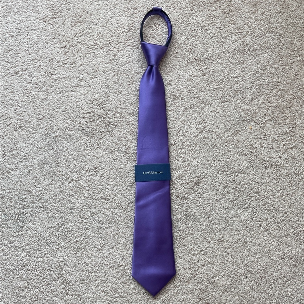 NWT Croft & Barrow Rich Purple Men's Zip Up Tie